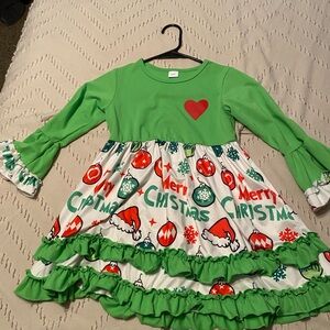 Grinch Christmas Dress with Ruffle Details